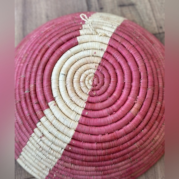 Pink/ Cream Woven Bowl - Picture 2 of 3